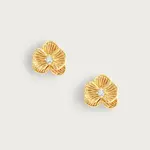 Orchid Gold Stud Earrings