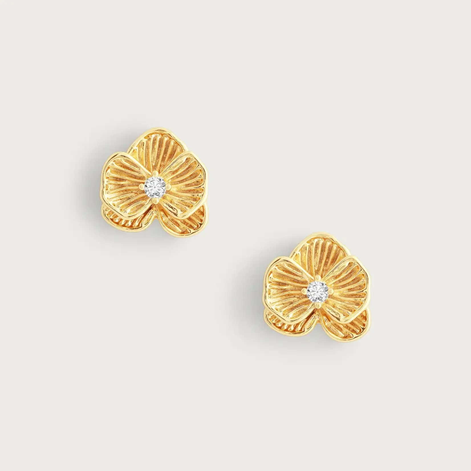 Orchid Gold Stud Earrings