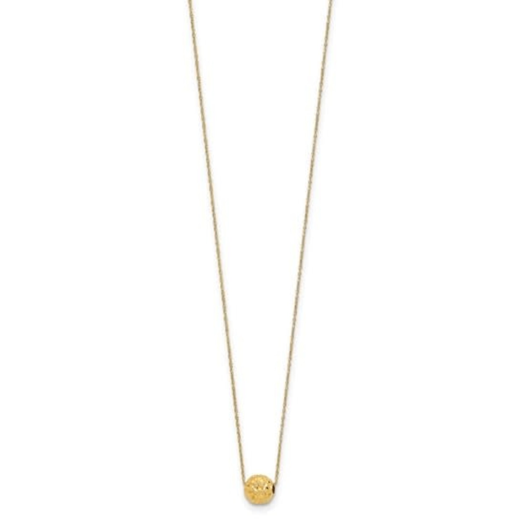 Quality Gold Inc. 14k Polished Textured 6mm Bead Necklace 18''