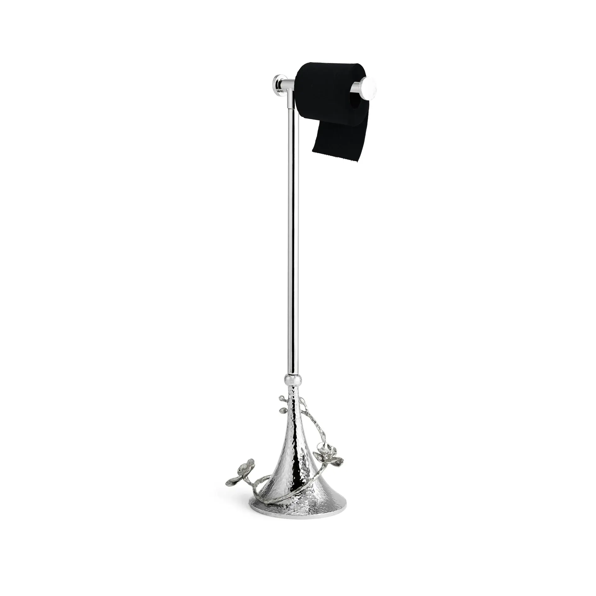 white orchid toilet paper stand