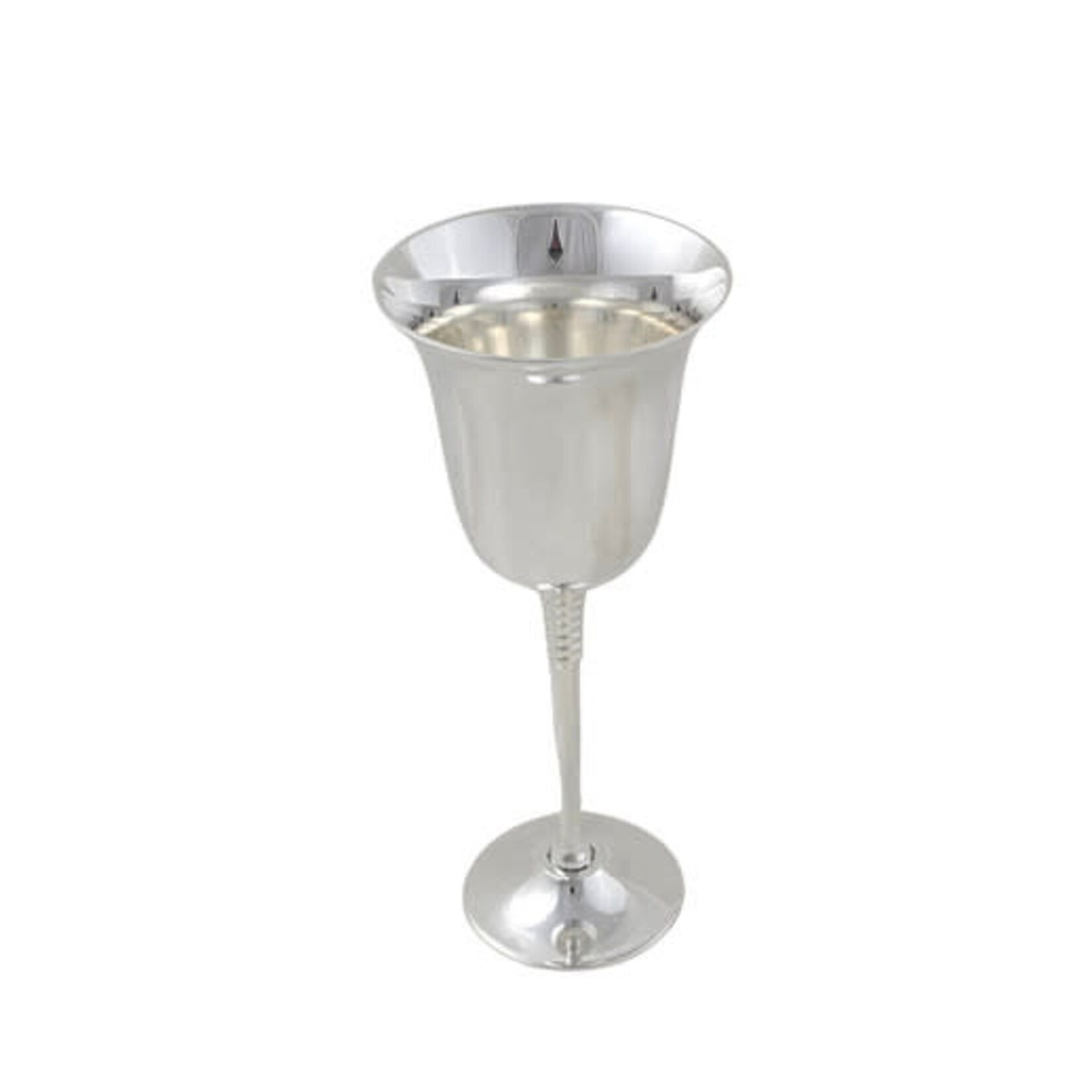 Wine Goblet 8.5"h Ribbed Stem Silver Plate
