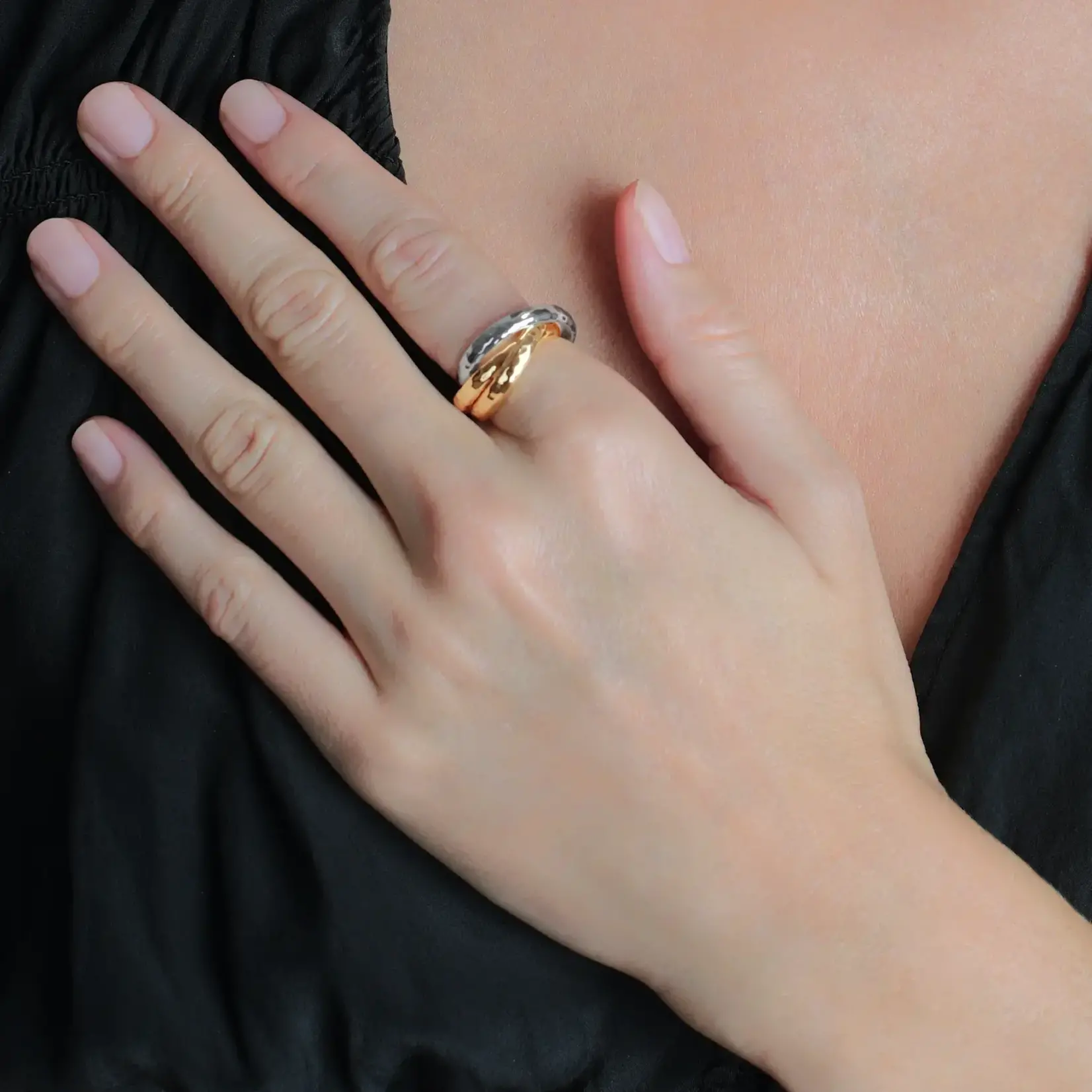 Farrier Mixed Metal Triple Band Ring size 7