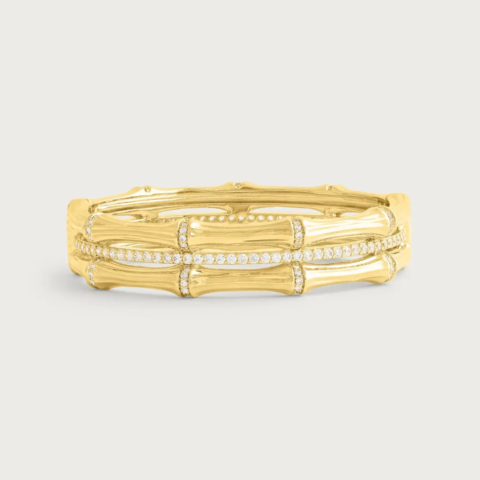 Bamboo Stacked Hinged Bangle