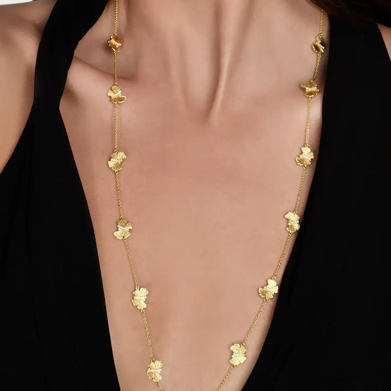 Butterfly Long Station Necklace
