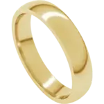 10K Yellow Lightweight Comfort Fit Half Round Band SIZE9