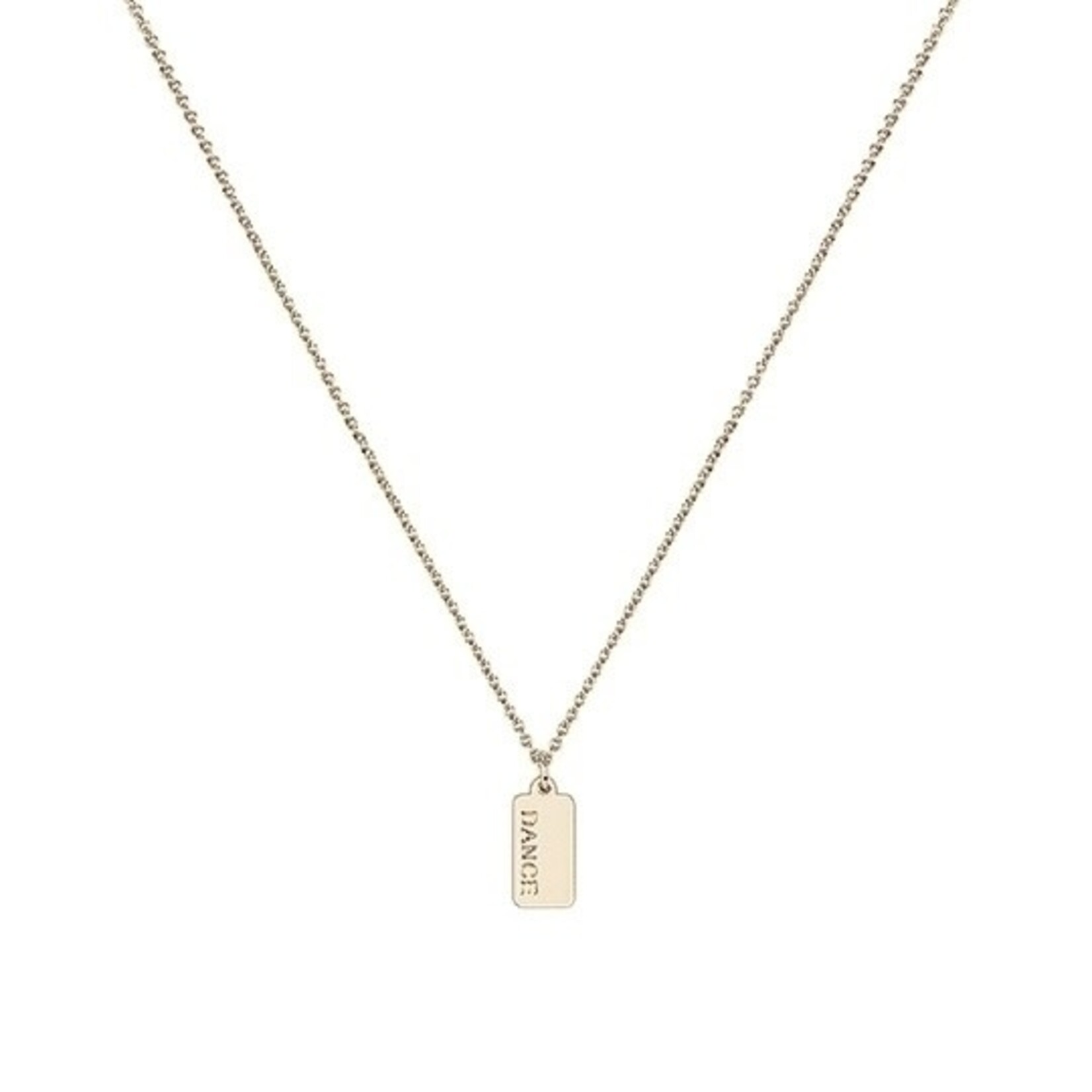 gold dance necklace butterfly tag adj