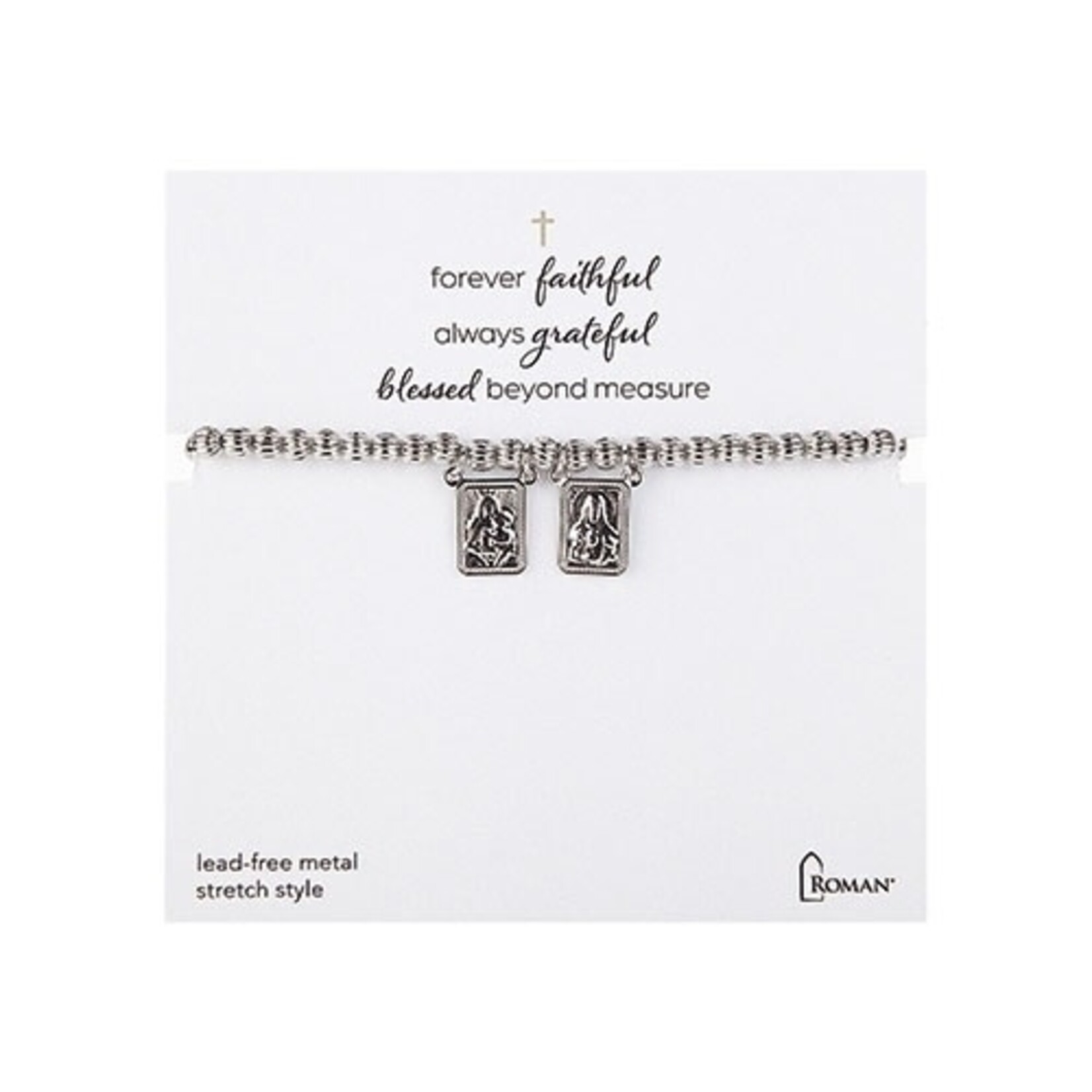 7in silver scapular bracelet stretch