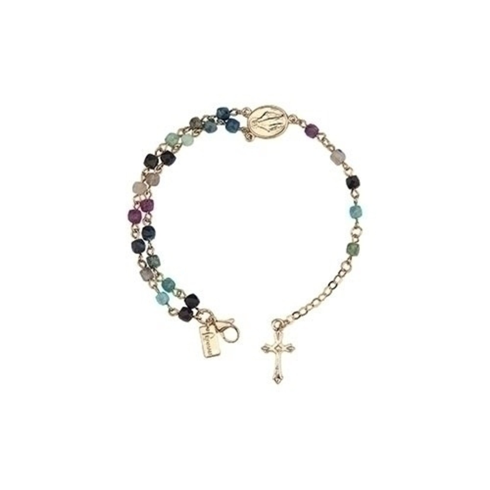 7in multi rosary bracelt adj