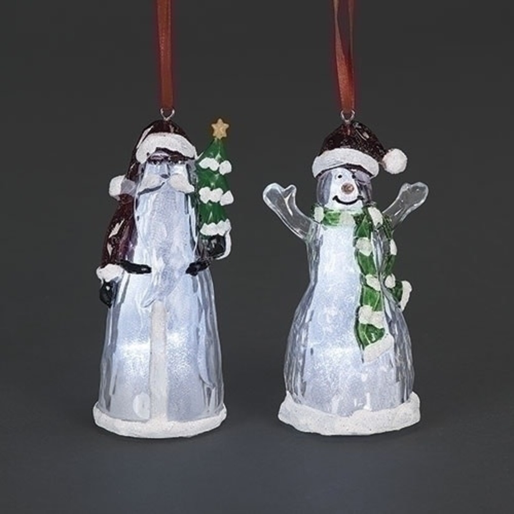 3.5in lighted santa/snowman