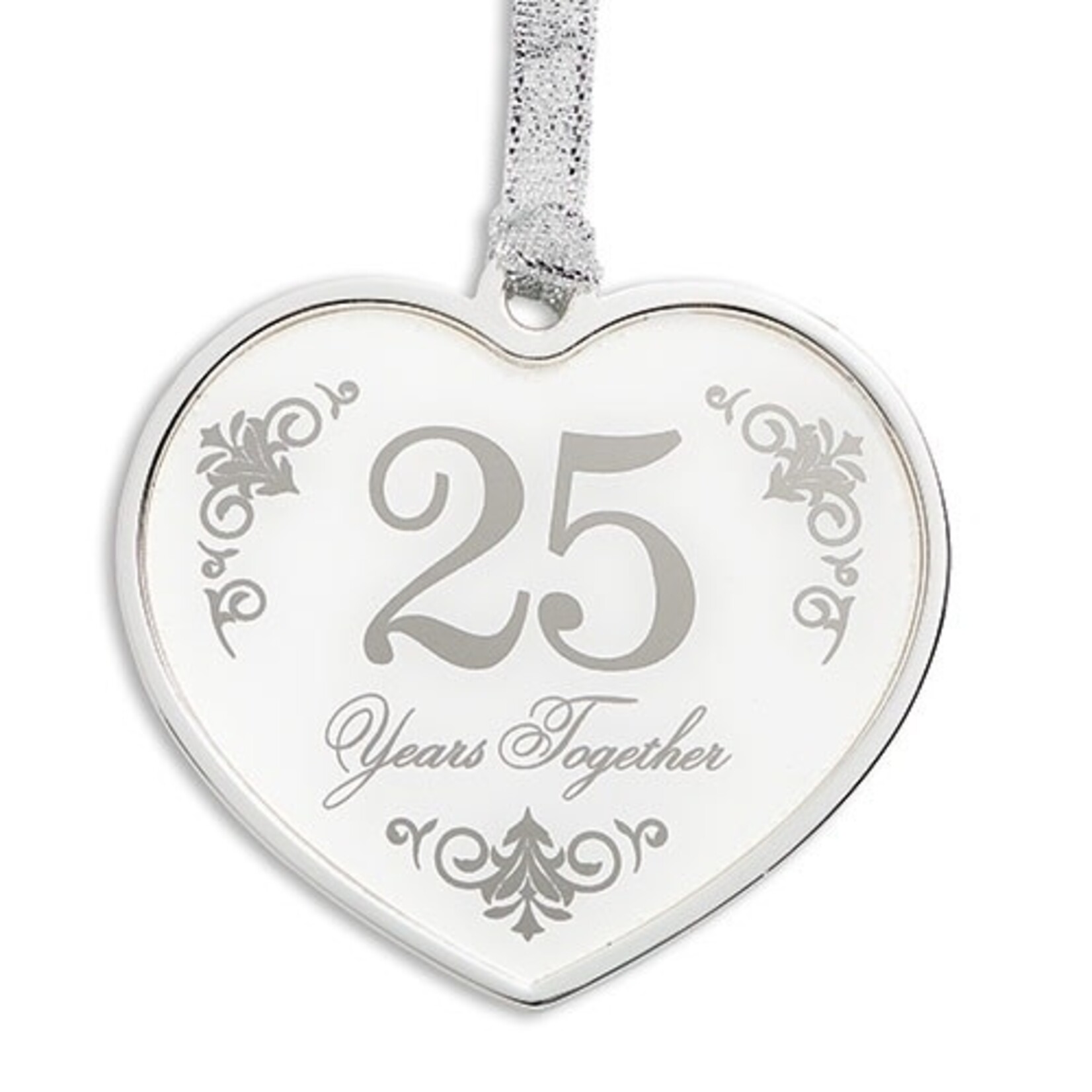 25th anniversary ornament in gift box: Caroline Collection