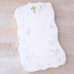 cross marble serving board white
