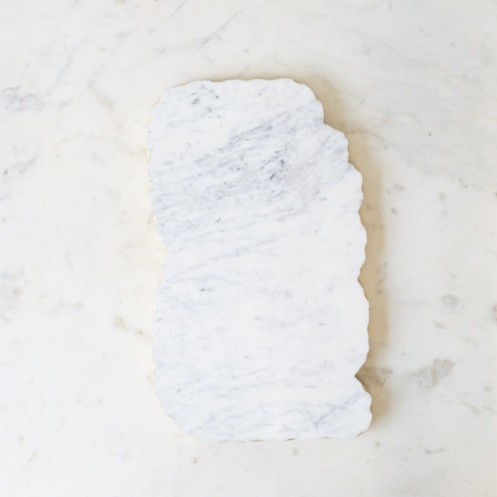 METZ MARBLE SERVING BOARD WHITE/GOLD