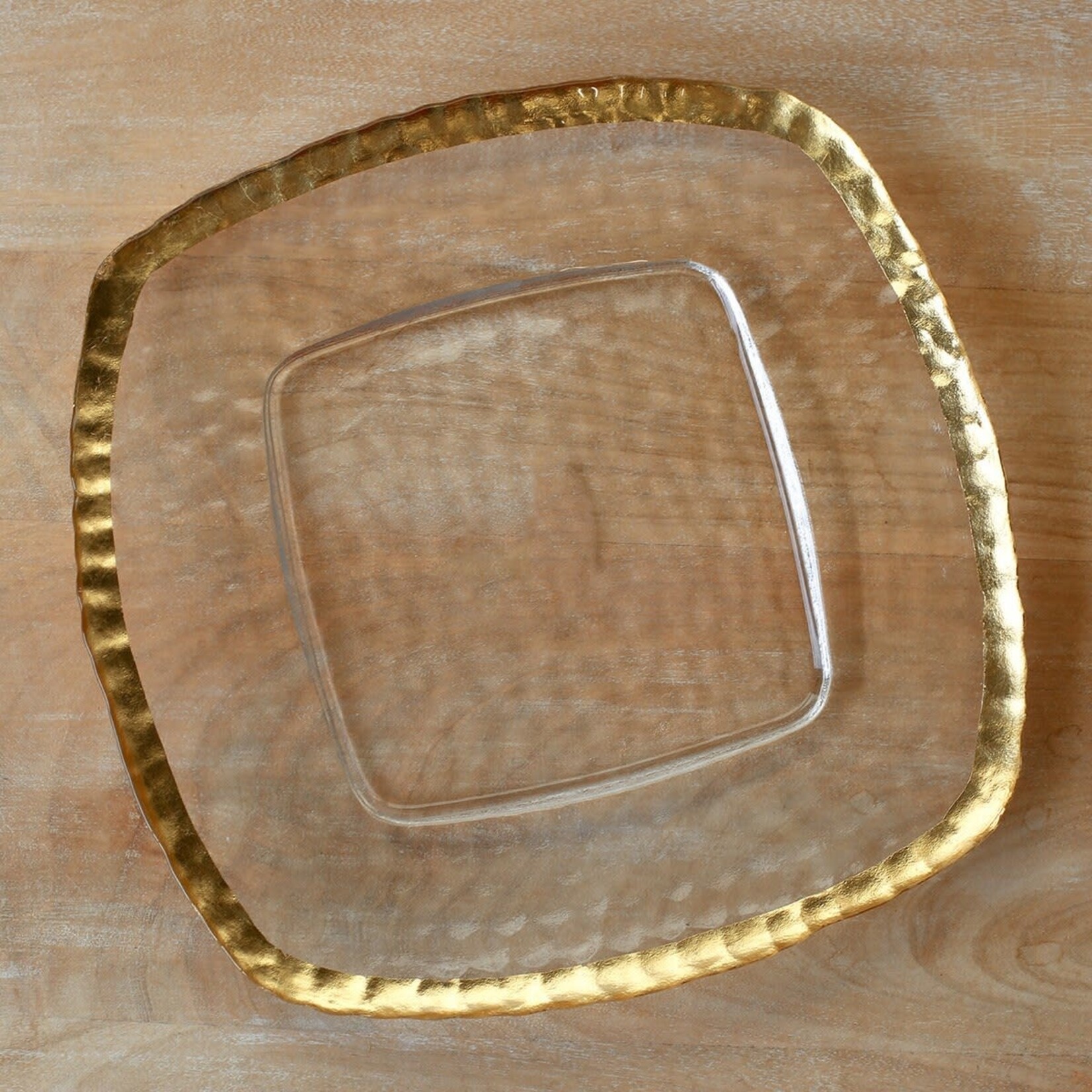 Palmer textured glass plate gold sq