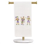 Mardi Gras Jester hand towel hemstitch