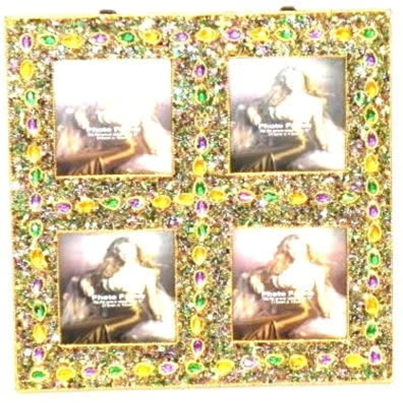 Gold Beaded Teardrop Frame  5" x 5" Photo