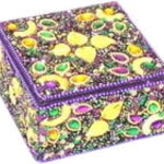 4in jewled purple leaves box