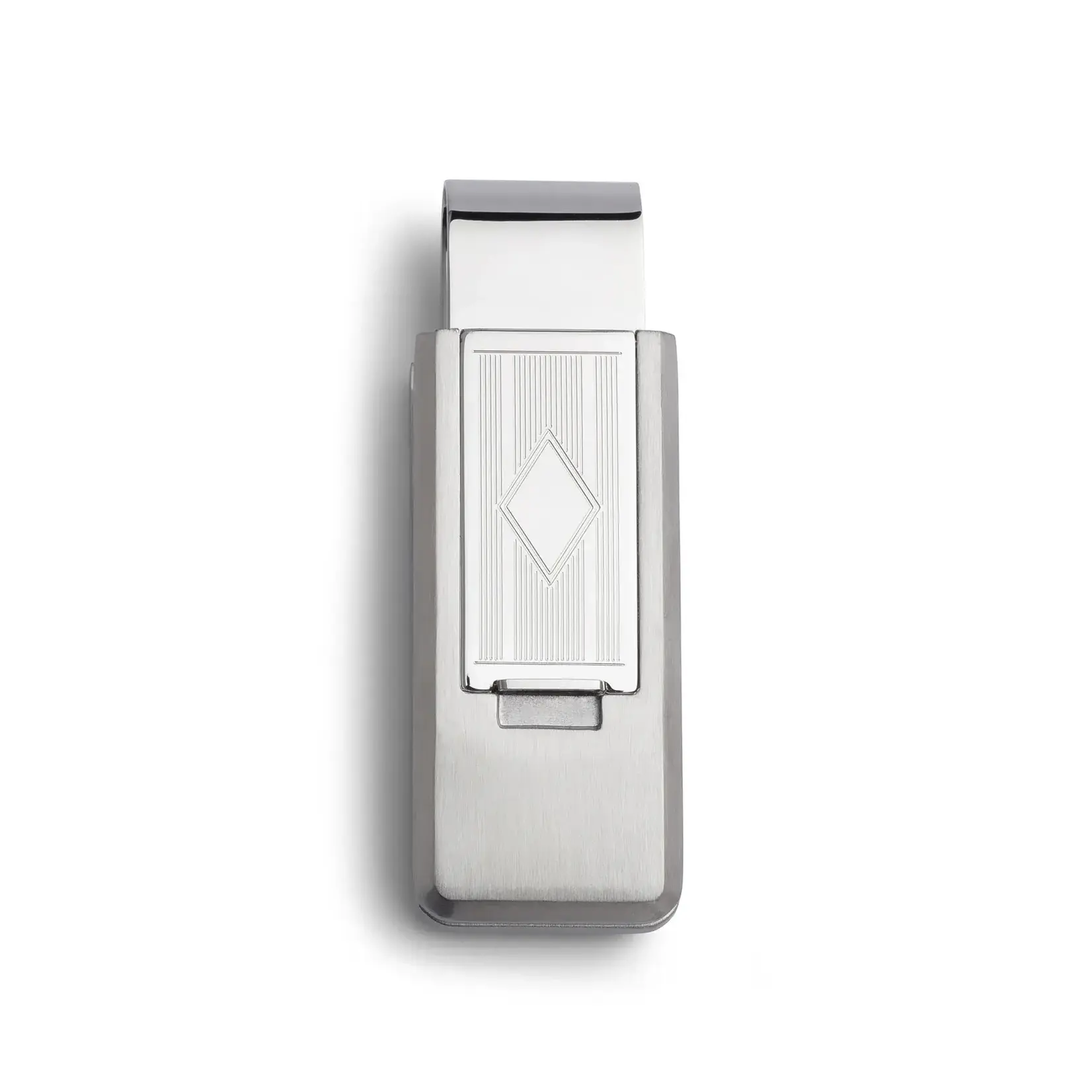 Striped Flip Money Clip with Diamond Center
