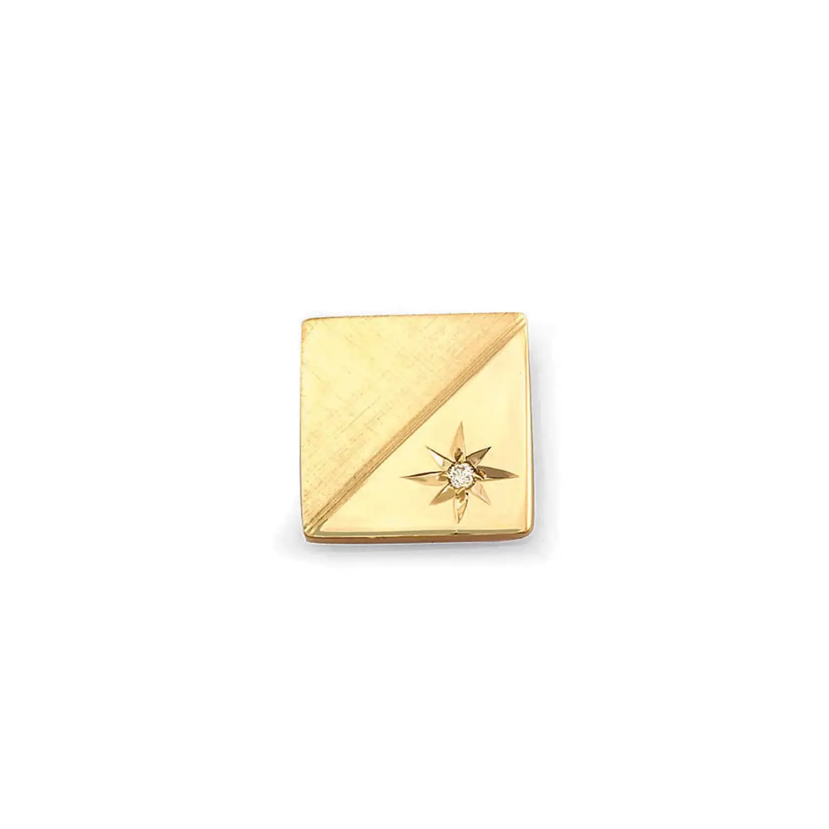 Two Tone Tie Tack with Diamond Accent