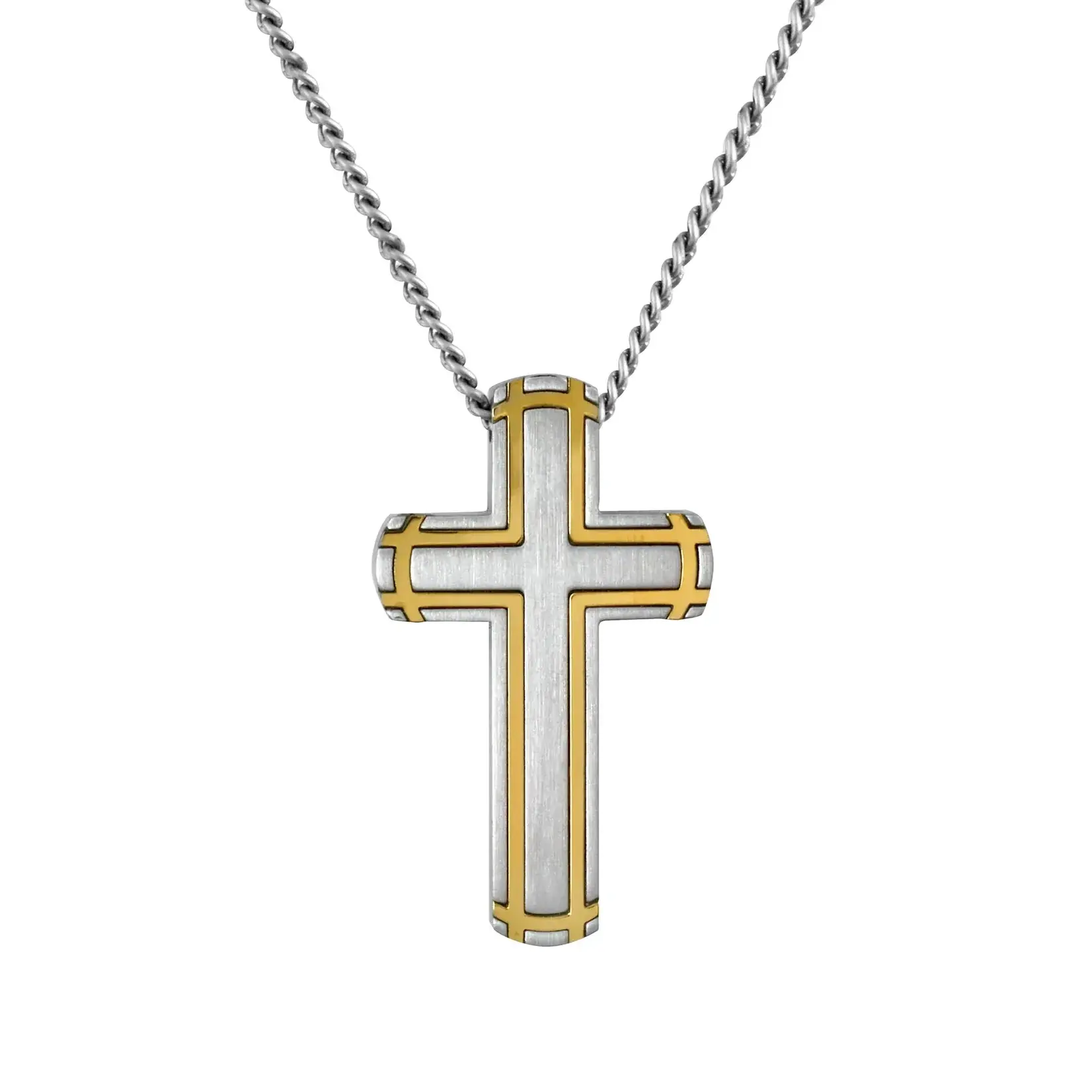Rounded Cross with Gold Banded Border