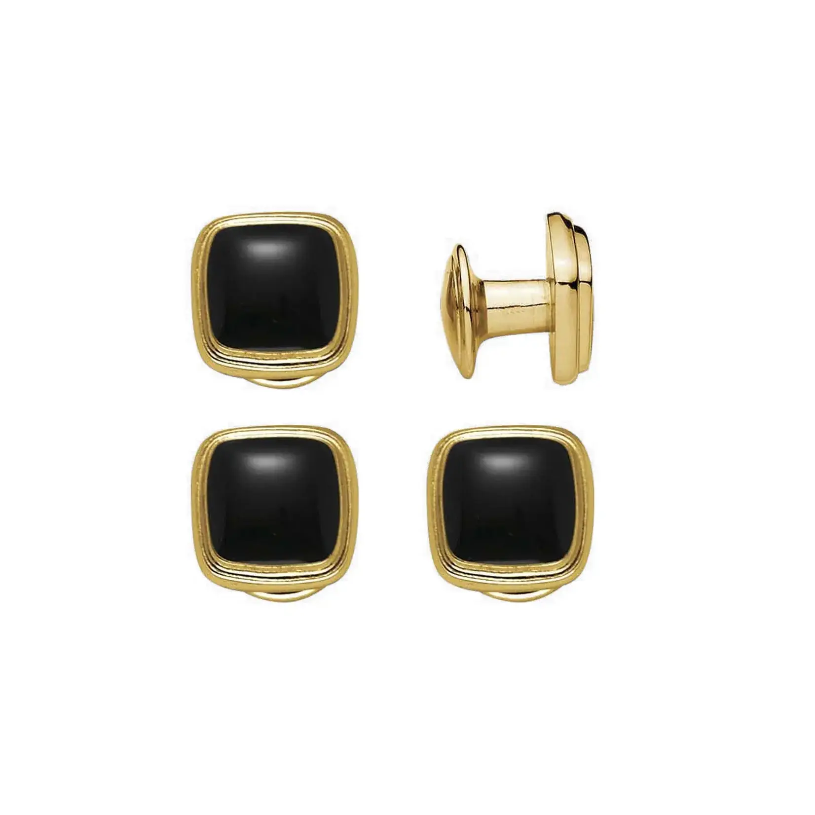 Cushion Stud Set with Black Laquer