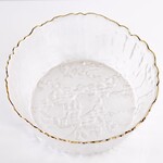 Marguerite Glass serving bowl clear gold