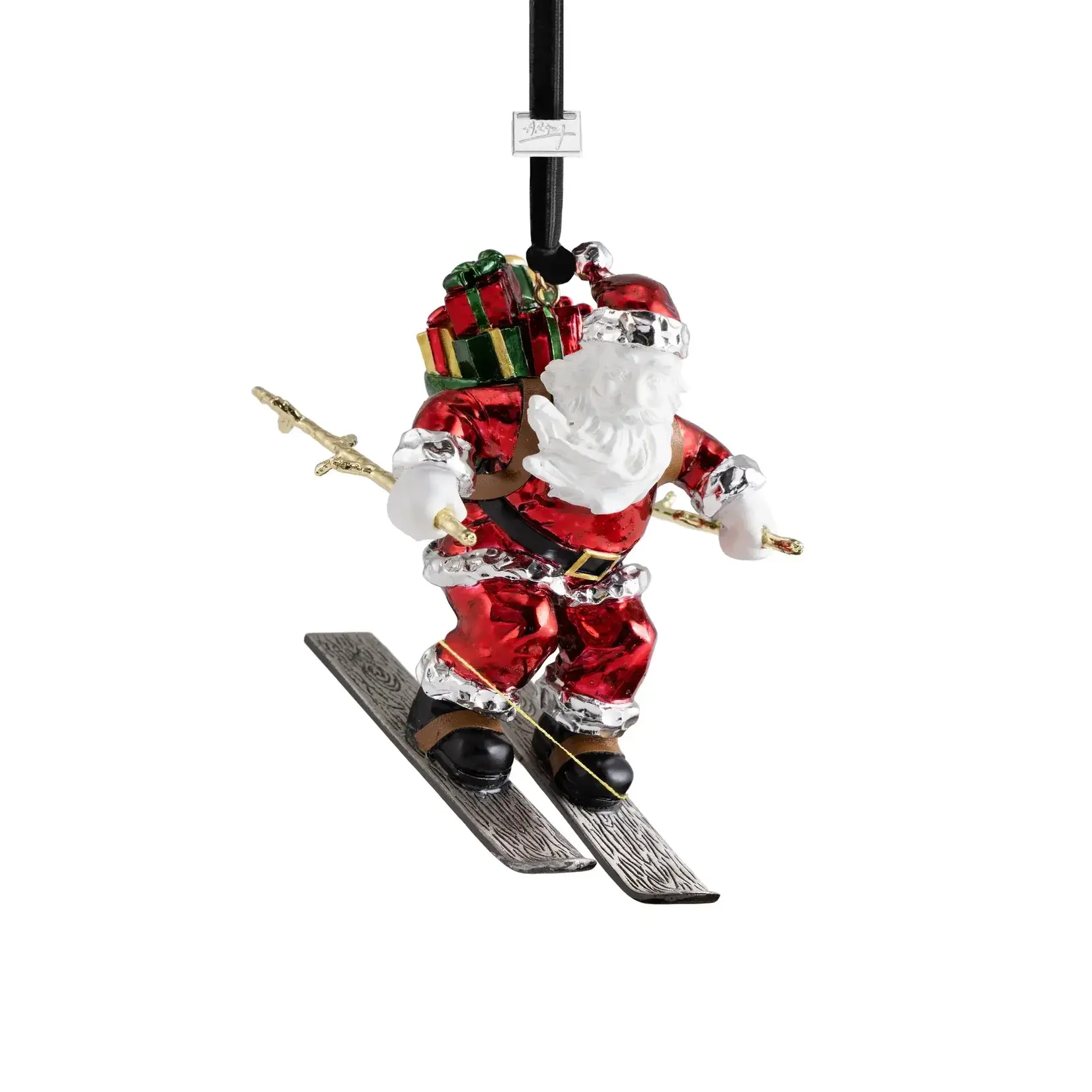 SKIING SANTA ORNAMENT