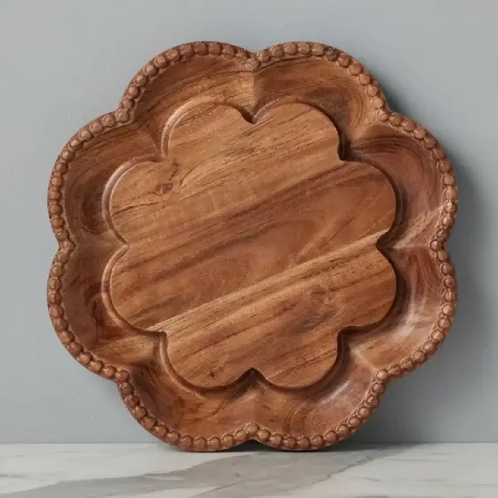 vintage english bread lazy susan scalloped
