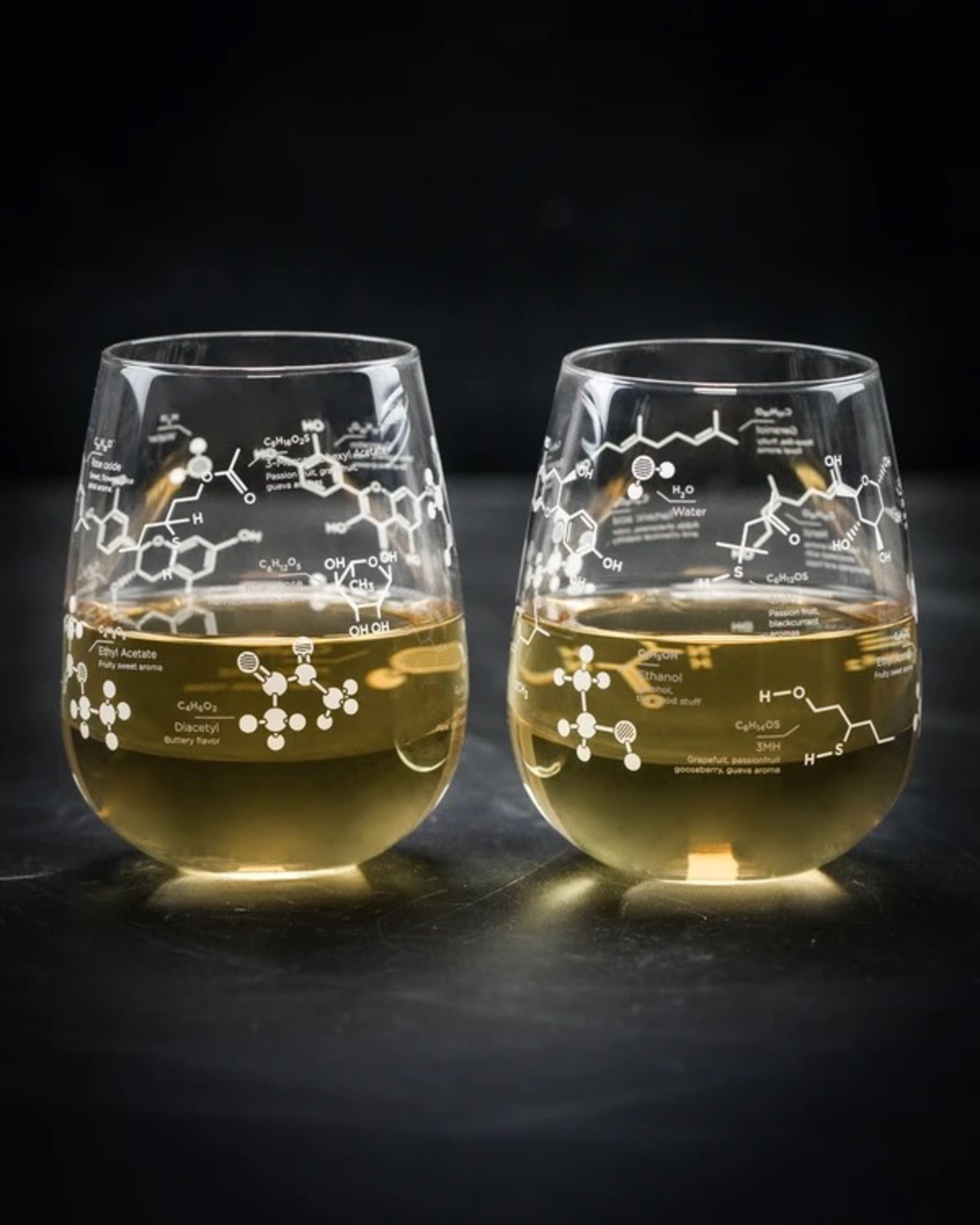 drinkware beer molecule pint glass - set of two - blue goldsmiths