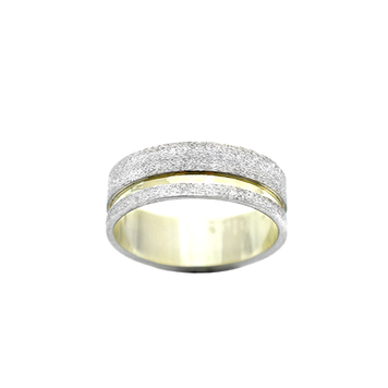 rings 14k white and green gold sleeved channel laminate