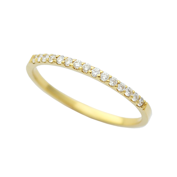 rings diamond half around microset in 14k yellow gold