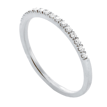 rings diamond half around microset in 14k white gold
