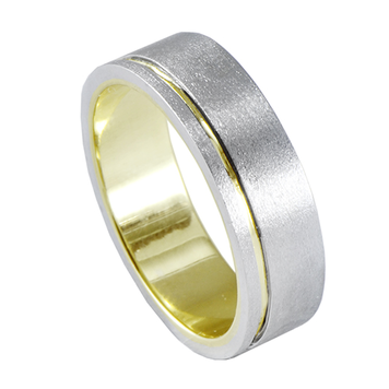 rings 14k white and yellow gold sleeved channel laminate