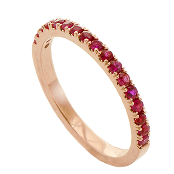 rings ruby microset in 14k rose gold