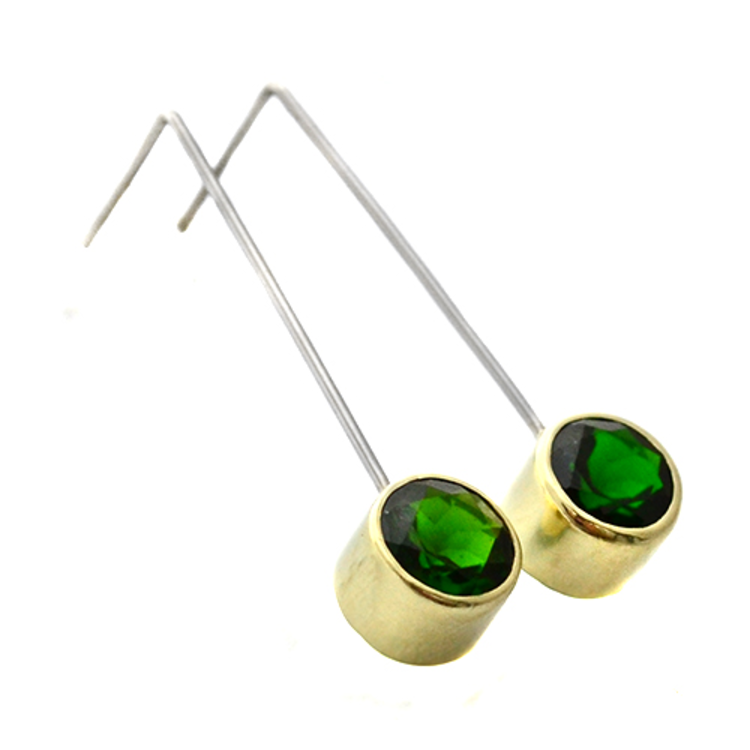 earrings chrome diopside drops