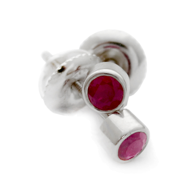 earrings 0.42cttw ruby studs with 14k white gold bezels
