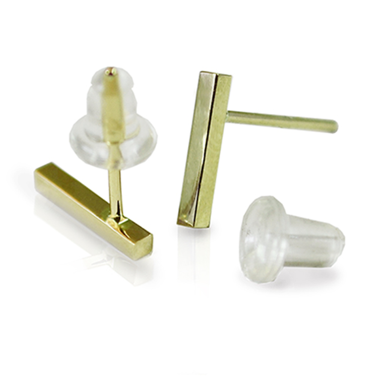 earrings mini minimal bar 18k royal yellow gold earrings