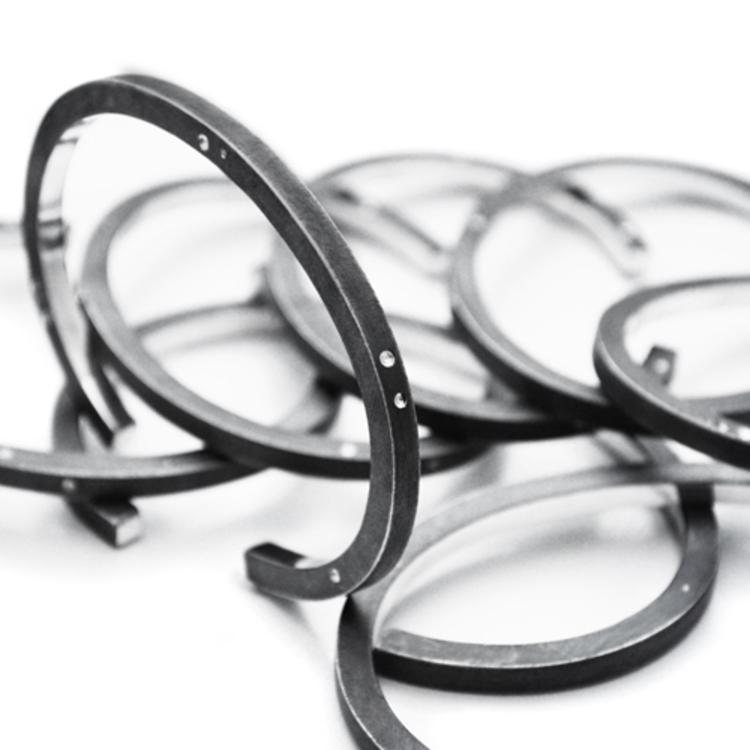 bracelets iota large cuff carbon oxidized