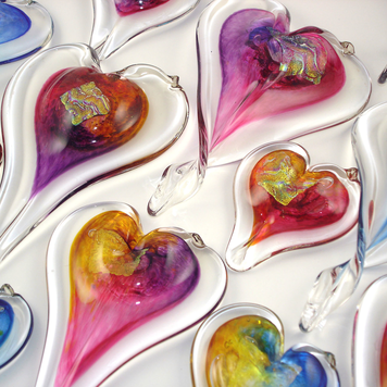 glassware hanging heart, large
