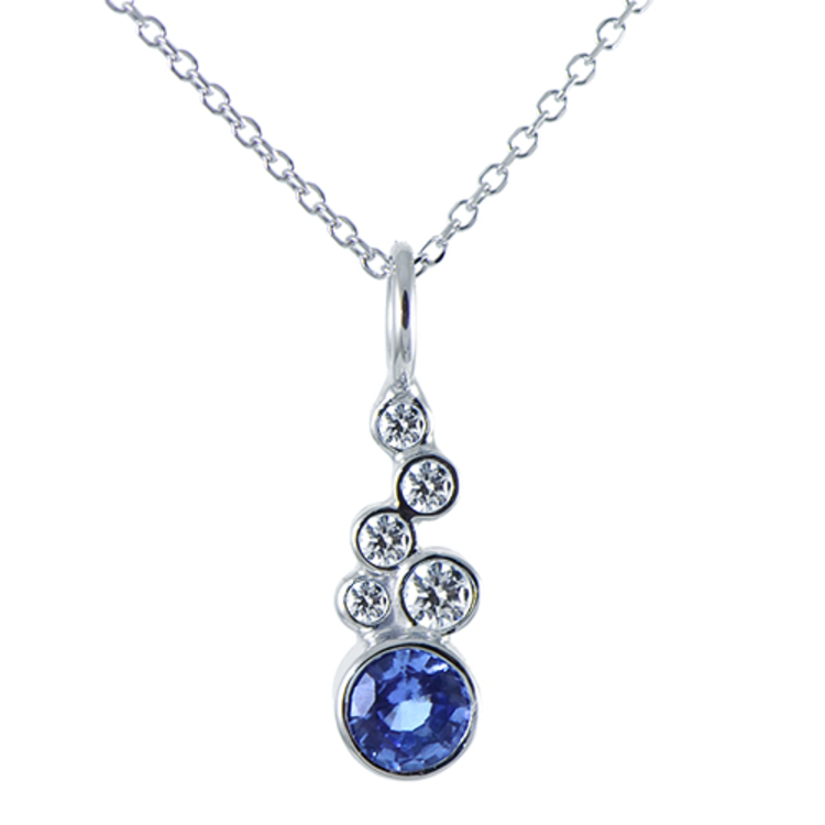 necklaces 0.39ct sapphire and diamond 14kw stack pendant