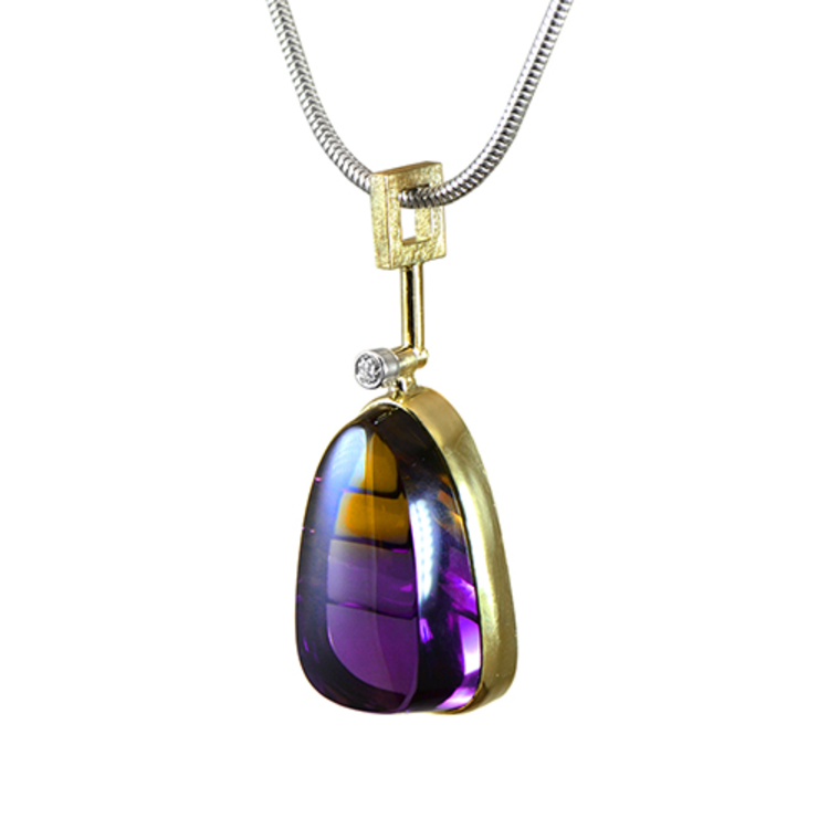 necklaces ametrine and diamond pendant