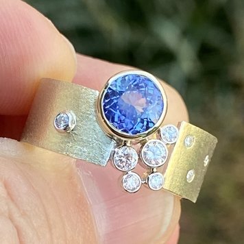 rings 1.54ct ceylon sapphire 14k green gold gap