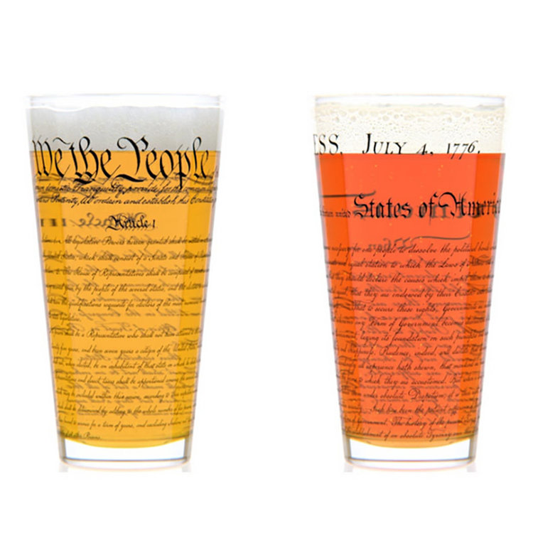 drinkware declaration of independence pint glass