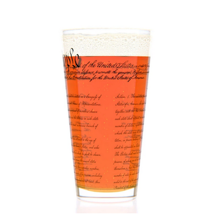 drinkware constitution pint glass