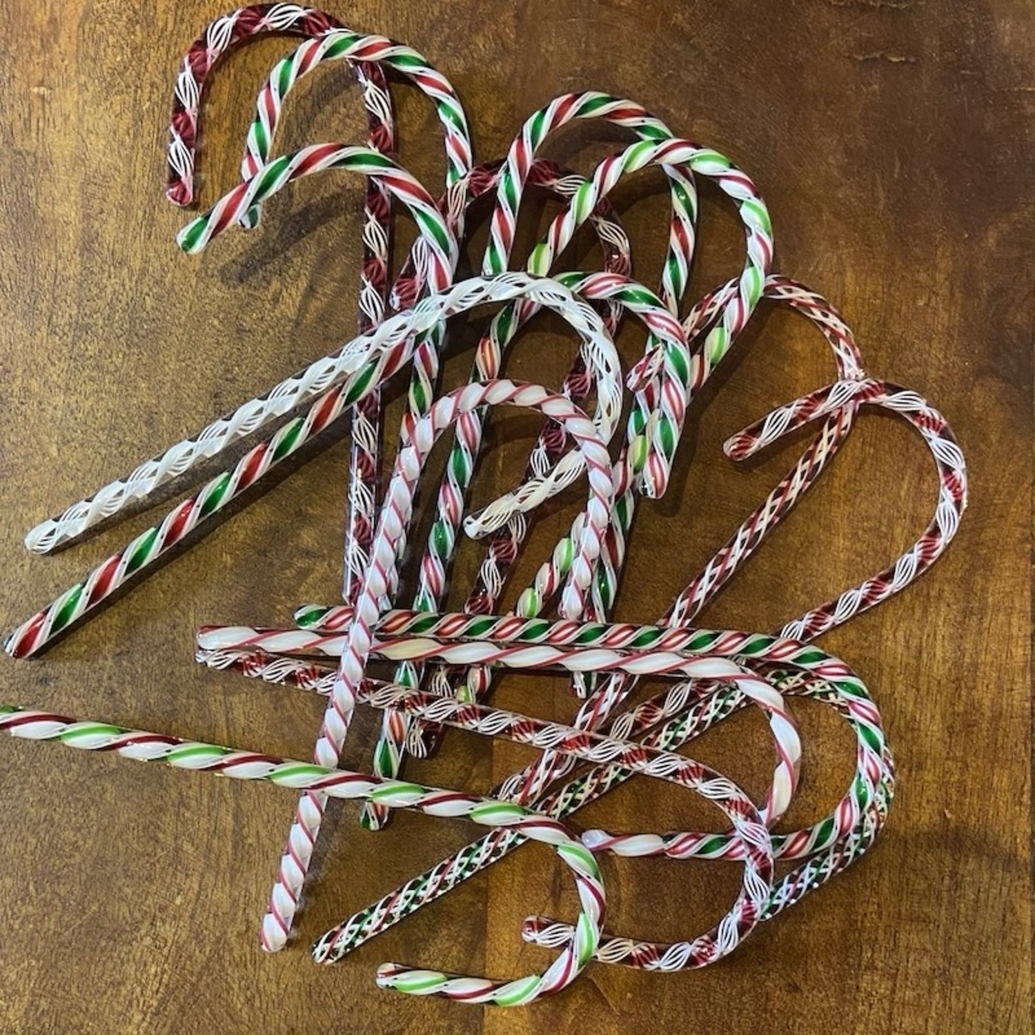 blown glass candy cane, 7.5”