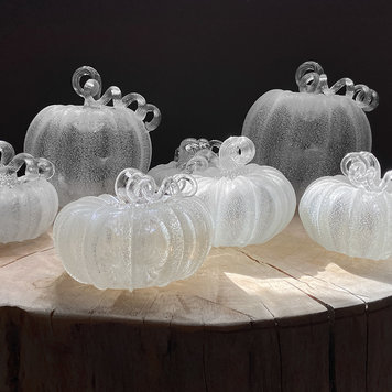 glass pumpkins handblown glass pumpkin glow-in-the-dark