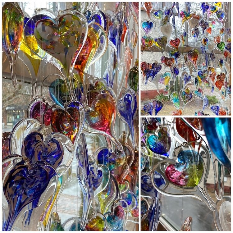 glassware hanging heart, small