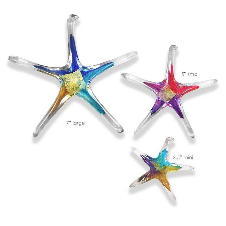 glass stars handblown glass hanging star, small