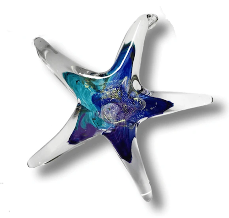 glass stars handblown glass hanging star, mini