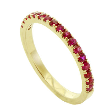 rings ruby microset in 14k yellow gold