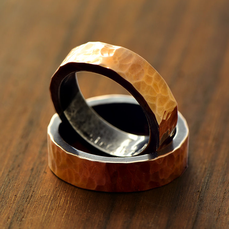 resolute 14k gold hammered sterling  laminate